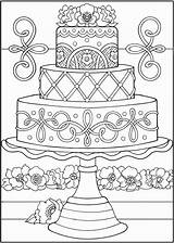 Cake Bliss Kleurplaten Calm Lagkager Bruiloft Dover Tegninger Doverpublications sketch template