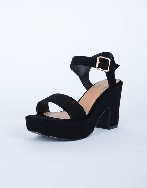 chunky platform heels black ankle strapped heels platform sandals