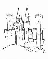 Castle Castles Coloring Medieval Pages Knights Burg Colouring Draw Drawing Fantasy Drawings Outline Easy Ausmalbilder Hill Printable Template Colour Color sketch template