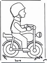 Moped Man Brommer Kleurplaat Op Funnycoloring Advertisement sketch template