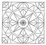 Mandala Coloring Pages Fractal Geometric Inspirations Adults Printable Pattern Kids Geometry sketch template