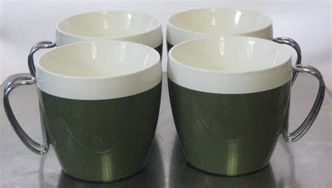 vintage 60 s retro 4 thermo serv nfc green thermal cups mugs