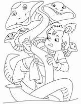 Krishna Coloring Pages Naag Lord Kalia Drawing Bheem Sketch Outline Colour Chota Slayer Baby Colouring Kids Drawings Radha Wallpaper Print sketch template