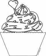 Cupcake Coloring Valentine Pages Wecoloringpage Valentines Kids sketch template