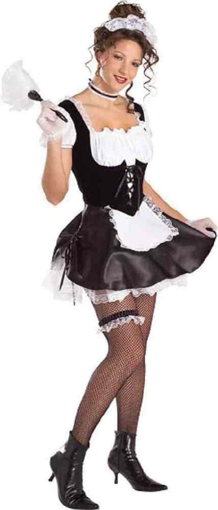 french maid upstairs chamber satin fancy dress up