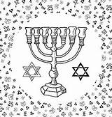 Menorah Vector Jewish Hanukkah Isolated Similar sketch template