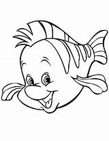 Coloring Pages Fish Cute Library Clipart Flounder Disney sketch template