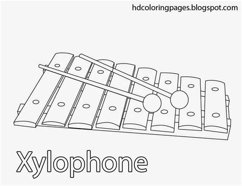 xylophone coloring pages kidsuki