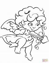 Cupid Coloring Valentine Pages Cute Valentines Color Drawing Printable Print St sketch template