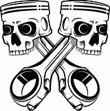 Vector Piston Mechanic Skull Pistons Father Engine Tattoo Clip Son Motor Drawings Crossed Harley Getdrawings Choose Board sketch template
