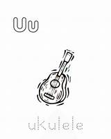 Ukulele Coloring Alphabet Pages Printable Drawing Sheet Getdrawings Template sketch template