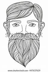 Beard Pages Coloring Man Template Sketch Zentangle sketch template