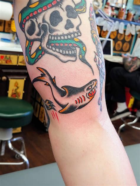 Sailor Jerry Shark Done By Ryan Phillips Downtown Tattoo In Las Vegas