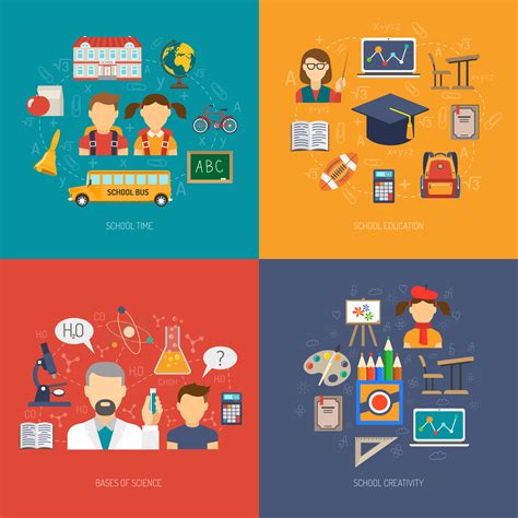 education flat set  vector art  vecteezy