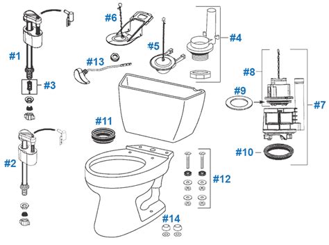 toto drake toilet replacement parts