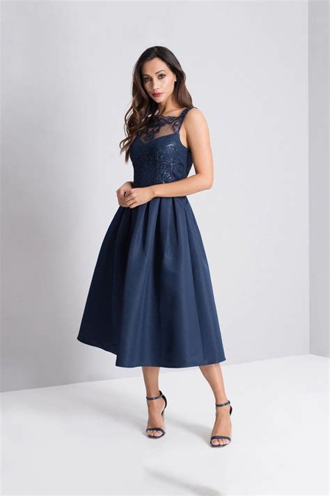 chi chi navy blue embroidered bodice midi dress dresses classy dress trendy dresses