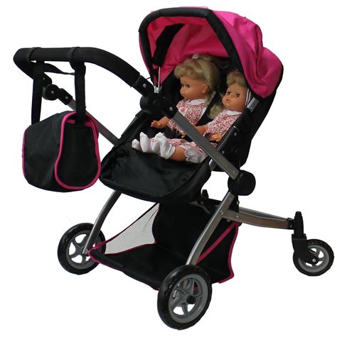 babyboo deluxe twin doll pramstroller   carriage multi