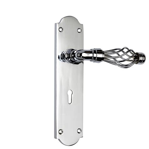 polished chrome effect internal straight lock door handle  set departments tradepoint