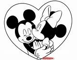 Minnie Mickey Coloring Pages Valentine Kissing Mouse Disney Printable Disneyclips Pdf Funstuff sketch template