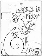 Easter Coloring Pages Religious Jesus Risen Kids sketch template