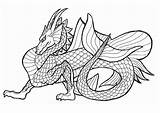 Coloring Dragon Sea sketch template