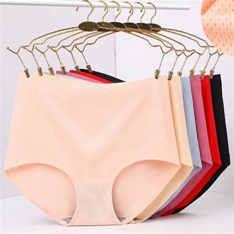 new seamless ice silk high waisted breathable panties chile shop
