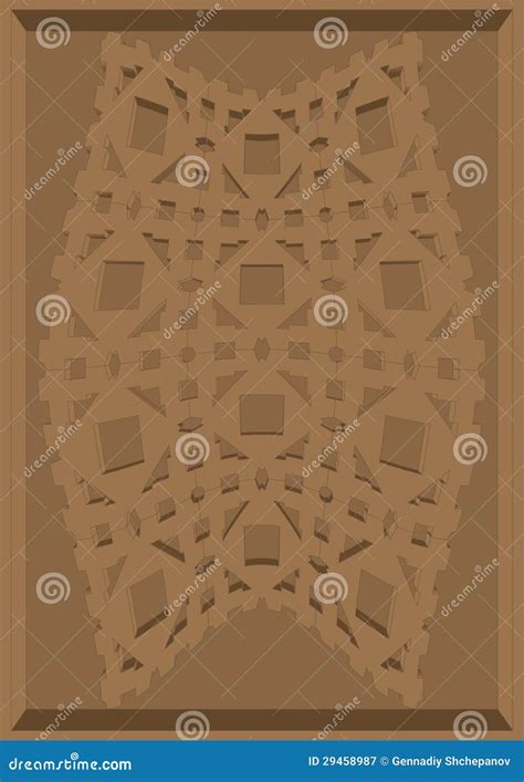 carved pattern  cardboard stock vector illustration  symmetry