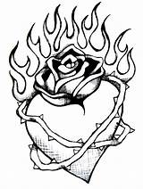 Emo Tattoo Flames sketch template