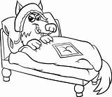 Bed Dog Drawing Getdrawings Coloring Pages sketch template
