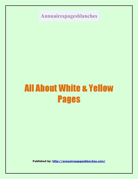 white yellow pages  pitchesinject issuu