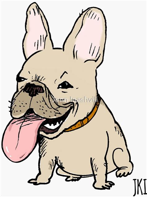 funny french bulldog cartoon dog sticker  shortcoffee redbubble