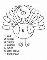 Thanksgiving Coloring Pages Printable Color Number Kids Mickey Printables Mouse Numbers Cute Sheets Worksheet Turkey Activities Dot Preschool Drawing Simple sketch template