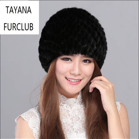buy 2017 women s fashion natural knitted mink fur hats