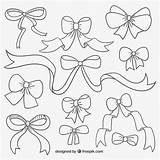 Drawn Cute Vector Hand Ribbons sketch template