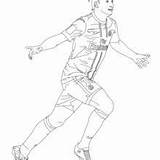Coloring Futbol Mondial Neymar Joueurs Foot sketch template
