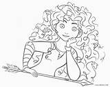 Pages Coloring Brave Princess Disney sketch template