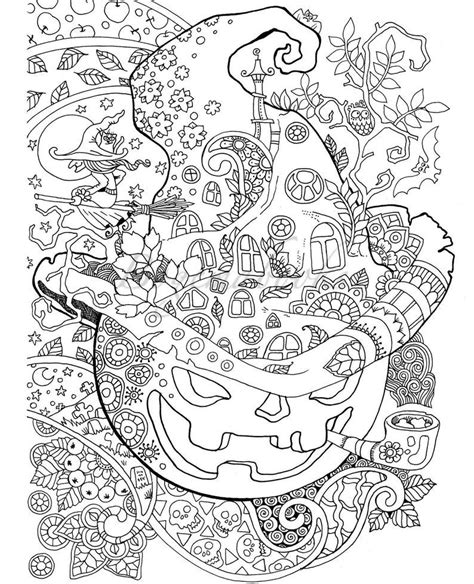 halloween adult coloring book  coloring pages digital etsy