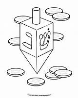 Coloring Pages Dreidel Printable Jewish Hanukkah Drawing Coins Kids Colouring Activities Sheets Preschool Drawings Driedel Crafts Happy Print Popular Hannukah sketch template
