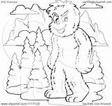 Yeti Outlined Mountains Visekart Clipart Royalty Graphic Cartoon Vector 2021 sketch template