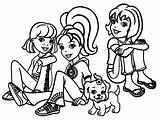 Polly Pocket Coloring Friends Pages sketch template