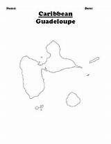 Guadeloupe Map Subject sketch template