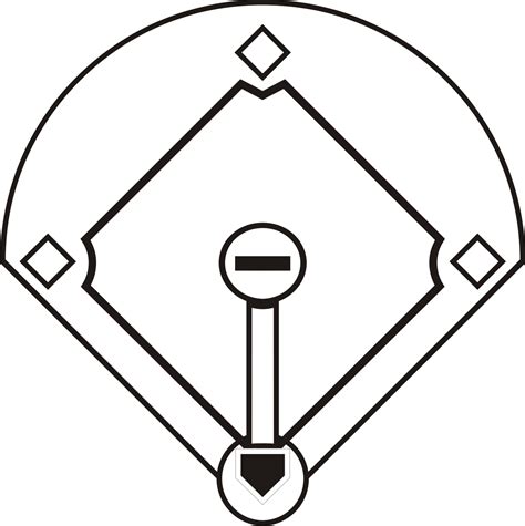 blank softball field diagram clipart
