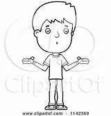 Boy Cartoon Adolescent Teenage Shrugging Clipart Cory Thoman Outlined Coloring Vector 2021 sketch template