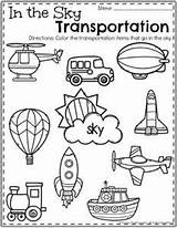 Transportation Sky Planningplaytime Sorting Kindergarten Medios Preescolar Tracing Helpers Playtime Kinder Inglés Transports sketch template