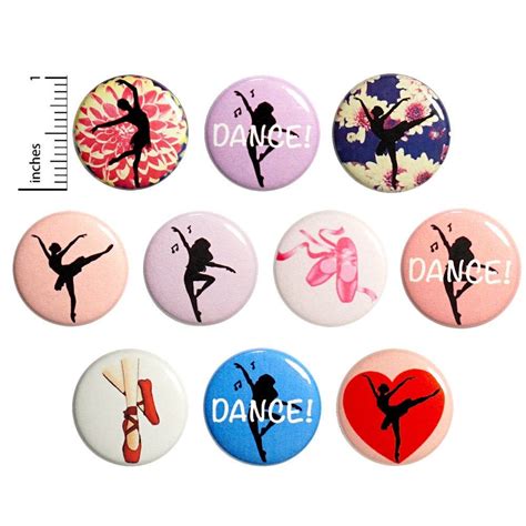 Dance Pins 10 Pack Dancer Buttons For Backpacks Or