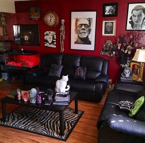 black  red gothic living room homemydesign