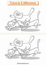 Differenze Trova Stampare Pianetabambini Gatti Facile sketch template