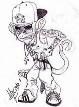 Gangsta Drawing Monkey Girl Tattoo Dope Bear Deviantart Drawings Teddy Coloring Pages Boy Sketch Deviant sketch template