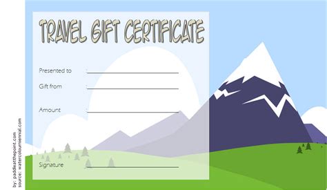 travel voucher gift certificate template   gift certificate