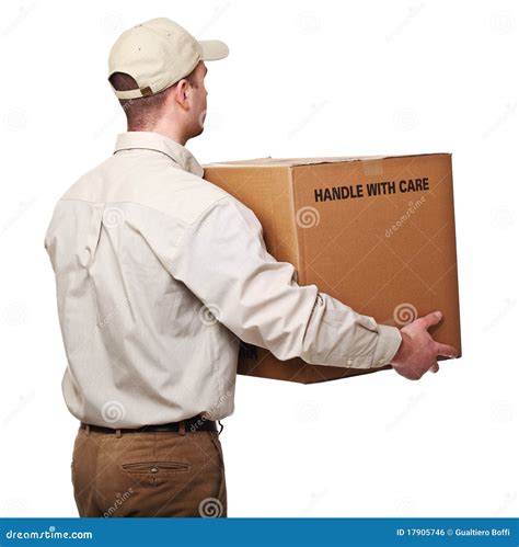 delivery man stock photo image  person fragile delivering